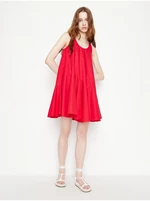 Červené šaty Armani Exchange - Dámské