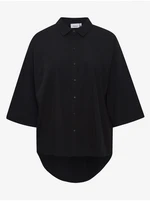 Black Shirt with Extended Back Fransa - Women