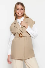 Trendyol Camel derékszíj részletesen szőtt árokmellény