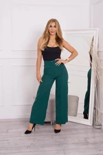 Wide leg trousers dark green