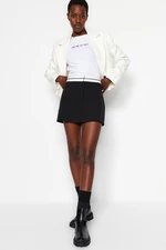 Trendyol Black Waist Detail Woven Shorts Skirt