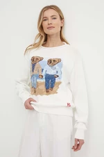 Bavlnený sveter Polo Ralph Lauren biela farba, tenký, 211935308