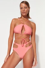 Trendyol Pink Halter Neck Príslušenstvo Bikini Top