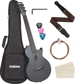 Cascha Carbon Fibre Acoustic Guitar Black Matte Guitarra folclórica