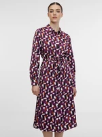 Orsay Fialové dámské vzorované košilové šaty - Dámské