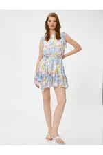 Koton Floral Summer Dress With Belt Sleeveless
