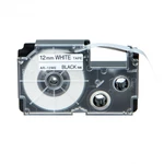 Kompatibilná páska s Casio XR-12WE1, 12mm x 8m, čierna tlač/biely podklad