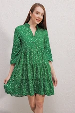 Bigdart 2322 Patterned Dress - Emerald