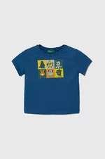 Detské bavlnené tričko United Colors of Benetton s potlačou