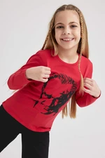 DEFACTO Girls Atatürk Printed Long Sleeved T-Shirt