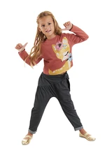 Mushi Gazelle Girl Kid's Crop-Top T-shirt, Denim-Looking Pants Suit Mushi Gazelle Girl Kid's Crop-Top T-shirt, Denim-Looking Pants Suit