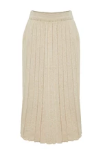 Trendyol Stone Glitter Pleated Knitwear Skirt