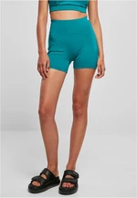 Women's Recycled High Waist Cycle Hot Pants - Watergreen