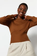 Trendyol barna fűző megjelenés kötöttáru pulóver