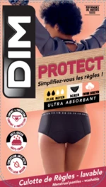 Černé menstruační kalhotky s nohavičkou Dim MENSTRUAL BOXER