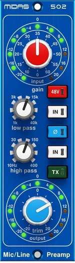 Midas Microphone Preamplifier 502 V2 Pré-ampli pour microphone