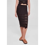 Women's 3/4 crochet knitted skirt black