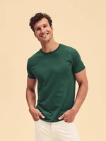 Zelené pánské tričko z česané bavlny Iconic s rukávem Fruit of the Loom