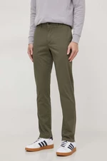 Kalhoty Tommy Hilfiger pánské, zelená barva, jednoduché, MW0MW33938