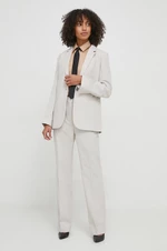 Kalhoty Calvin Klein dámské, šedá barva, jednoduché, high waist, K20K206879