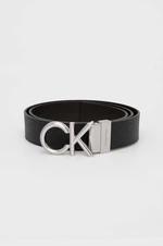 Oboustranný kožený pásek Calvin Klein pánský, černá barva, K50K510630