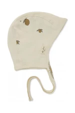 Detská bavlnená čiapočka Konges Sløjd béžová farba biela, z tenkej pleteniny, bavlnená