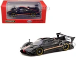 Pagani Zonda Revolucion Nero Oro Black Metallic with Stripes "Global64" Series 1/64 Diecast Model Car by Tarmac Works