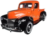 1940 Ford Pickup Truck Orange "Timeless Classics" 1/18 Diecast Model Car by Motormax