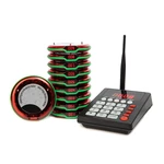 Wireless Restaurant Buzzer Pager System 10 Coasters Paging Guest Calling Queue 1 Keypad Transmitter For Burger Bar Food Truck