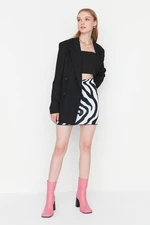 Trendyol Black Animal Patterned Sweater Skirt