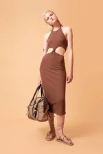 DEFACTO Fashion Fit vystřižené maxi šaty bez rukávů