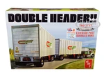 Skill 3 Model Kit Trailmobile Double Header Tandem Van Trailers 1/25 Scale Model by AMT