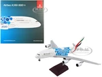 Airbus A380-800 Commercial Aircraft "Emirates Airlines - Dubai Expo 2020" White with Blue Graphics "Gemini 200" Series 1/200 Diecast Model Airplane b