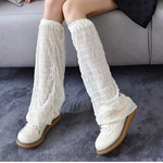 Summer Women's Lolita Leg Cover Socks Cover Y2K Stockings Japanese Flared Socks Sweet Girl Over Knee Foot Cover Pile Pile Socks