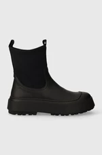 Členkové topánky GARMENT PROJECT Milo Chelsea dámske, čierna farba, na plochom podpätku, GPWF2503