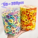 50/100/300pcs Girls Elastic Rubber Band Hair Bands Kids Sweet Nylon Scrunchie Headbands Baby Ponytail Hair Accessories Wholesale