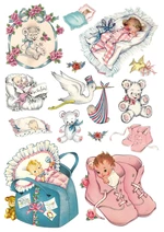 1Pack Vintage Cute Baby Kids Sticker DIY Craft Scrapbooking Album Junk Journal Decorative Stickers