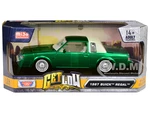 1987 Buick Regal Green Metallic with White Interior "Get Low" Series 1/24 Diecast Model Car by Motormax