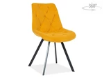 Otočná jídelní židle VALENTE Žlutá,Otočná jídelní židle VALENTE Žlutá