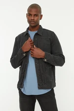 Trendyol Gray Men's Ribbed Denim Jacket