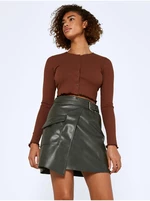 Khaki Leatherette Skirt Noisy May Elisa - Women