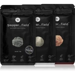 .pepper..field Kampotský pepř černý, červený a bílý dárková sada 3x50 g