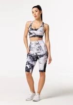 Bittersweet Paris Woman's White Marble Biker Shorts C-LPBS-Print BSP862