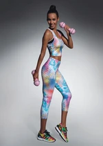 Bas Bleu Leggings TESSERA 70 with colorful print and leg 3/4