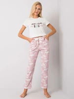 Two-piece white pajamas with print