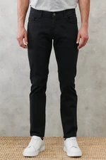 ALTINYILDIZ CLASSICS Men's Black 360-Degree Stretchy Comfortable Slim Fit Slim-fit Trousers.