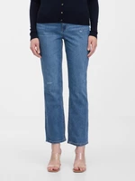 Navy blue women's cropped straight fit jeans ORSAY