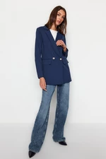 Trendyol Navy Blue Premium Quality Buttoned Woven Blazer Jacket