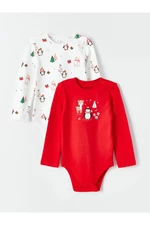 LC Waikiki Crew Neck Long Sleeve New Year's Eve Theme for Baby Girl With Snap Fastener Set of 2