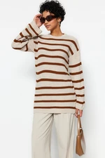 Trendyol Stone Striped Thessaloniki Knitwear Sweater